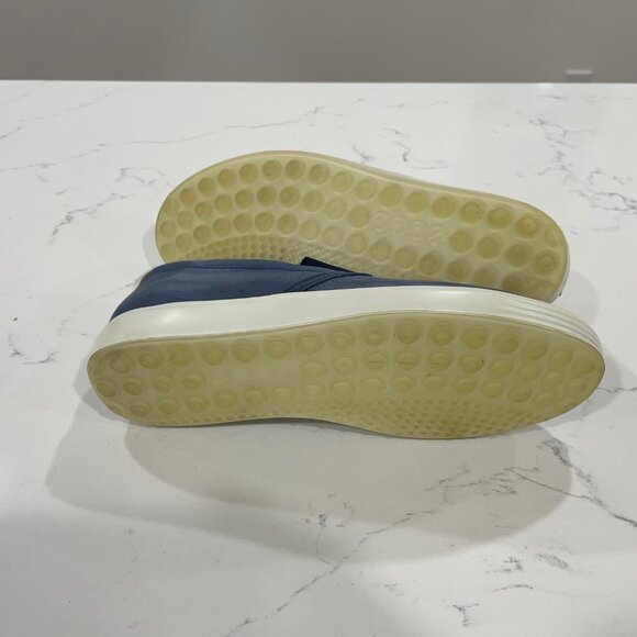 Ecco Womens Soft 7 Blue Suede Slip On Shoes EU 39 US 8.5 Extra Width - Picture 6 of 10
